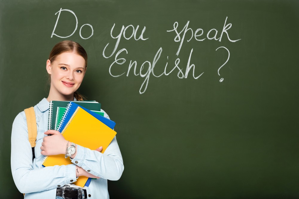Chica estudiante de inglés